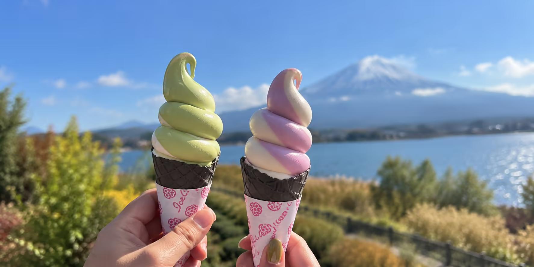Soft-serve ice cream at Oishi Park Café